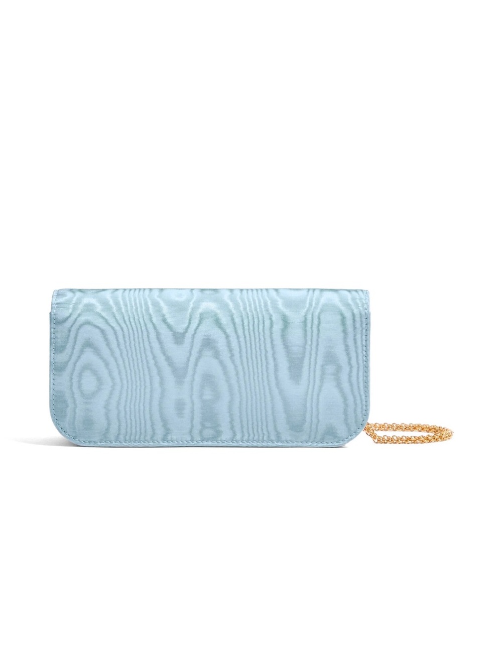 Valentino Garavani Blue Loco Clutch in Moire Fabric with Crystal Logo - Picture 9 of 12